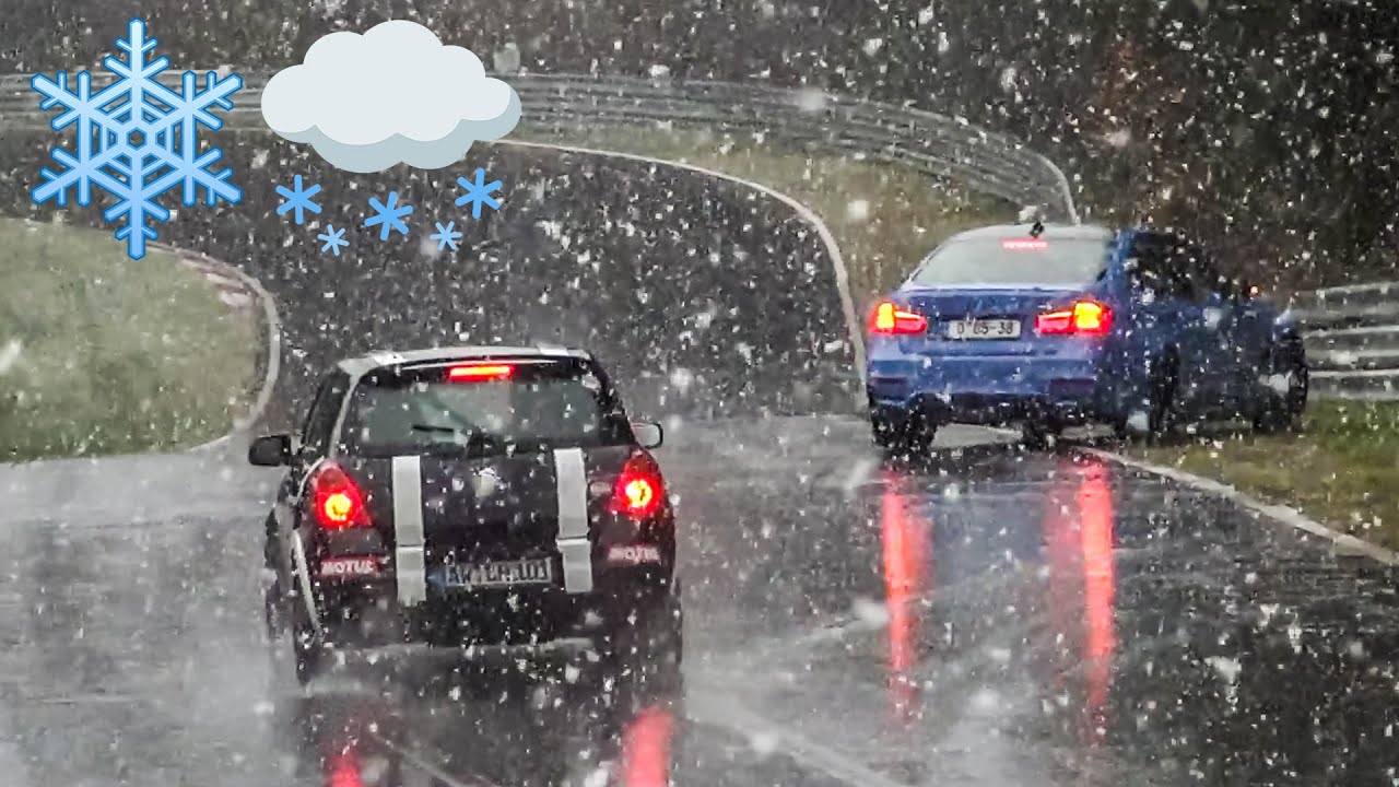 Nürburgring During Extreme Weather Heavy Rain, Hail, Snow & Windstorms